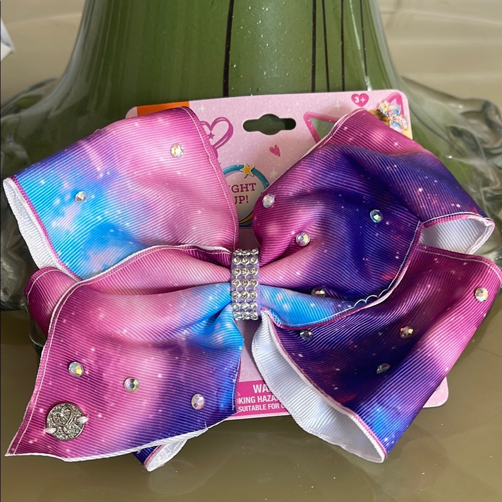 JoJo Siwa Pink and Purple Galaxy Hair Bow